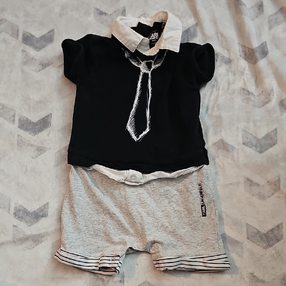 Karl Lagerfeld Heathered Gray Designer Tag